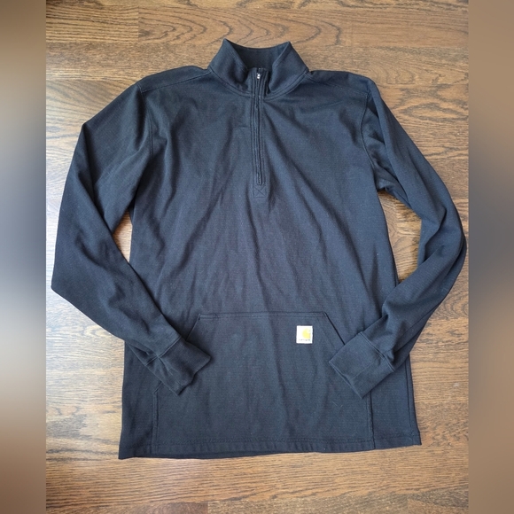 Carhartt Black Quarter-Zip Pullover Sz.L - Picture 1 of 8